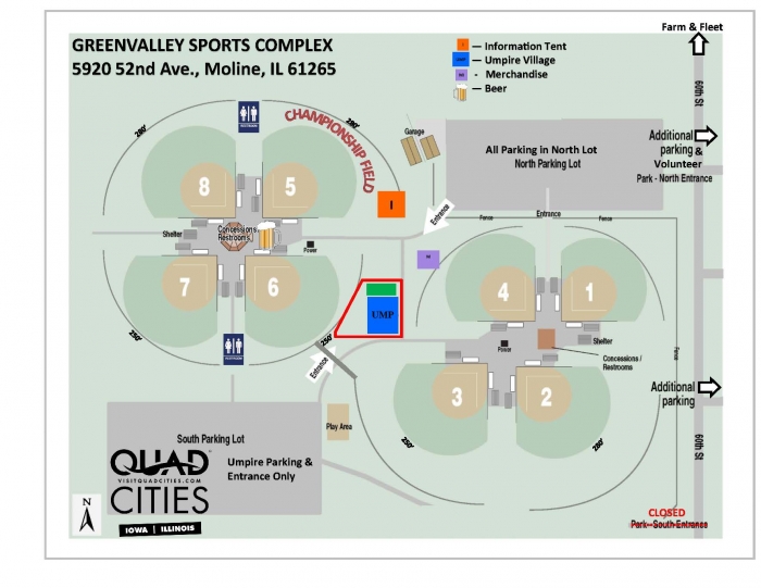layout map of Greenvalley sports complex in moline
